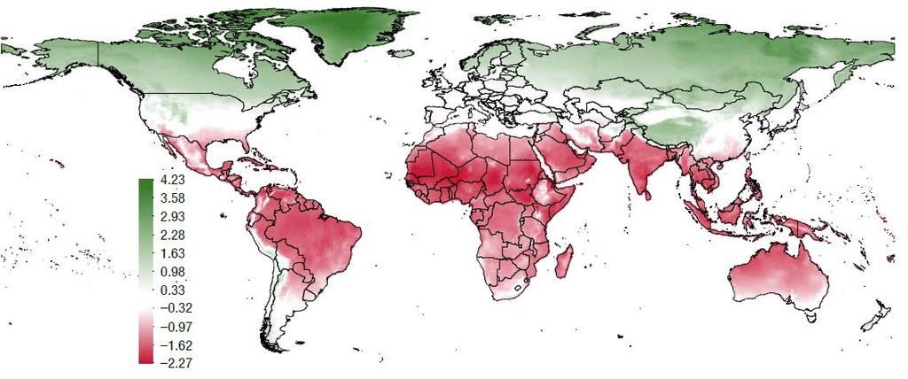 IMPACTO ECONÔMICO DESIGUAL DO AQUECIMENTO GLOBAL ATUAL EFEITO NO AUMENTO DE 1 C DE