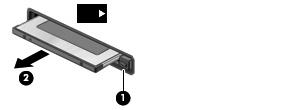 Interrupção e remoção de um PC Card CUIDADO: Para impedir perda de dados ou a falta de resposta do sistema, interrompa um PC Card antes de removê-lo. 1.