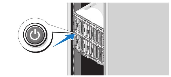 Pressione o botão liga/desliga do gabinete. O indicador de alimentação deve acender. Ligar os servidores blade Figura 8.