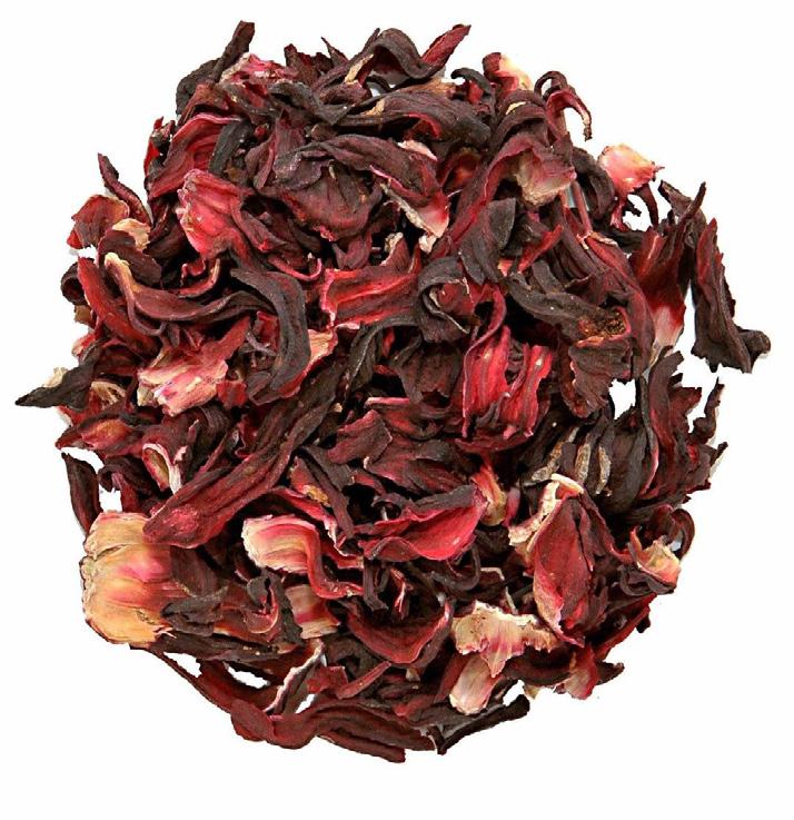 HIBISCO Hibiscus sabdariffa A infusão pode ser feita com qualquer parte da planta, mas o melhor sabor está nos cálices das flores, quando se prepara o famoso chá de hibiscus.