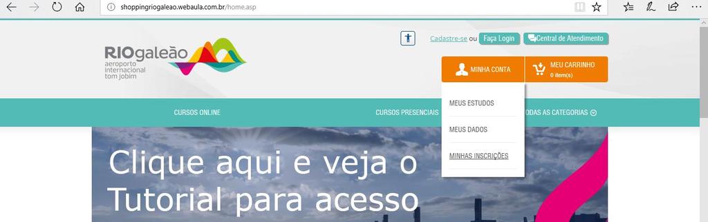 ACOMPANHAMENTO DE INSCRIÇÕES REALIZADAS NO SITE Na página onde são realizadas as inscrições dos cursos, cada empresa