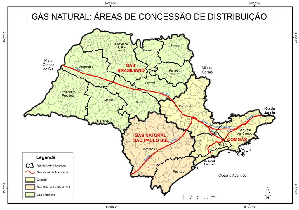 ÁREA DE CONCESSÃO 3.2.1.1. Perfil das Concessionárias Densidade População Área Municípios Demográfica Regiões Administrativas (habitantes) (%) (km 2 ) (%) (hab/km 2 ) (nº.