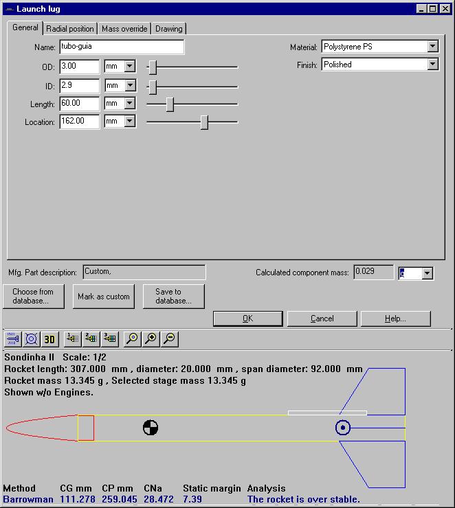 (e) clicar sobre o botão Drawing ; clicar sobre os dois botões coloridos e definir a cor verde nas opções 2D e 3D; (f) clicar no botão OK da janela Launch lug ; (g) gravar, executando File, Save.