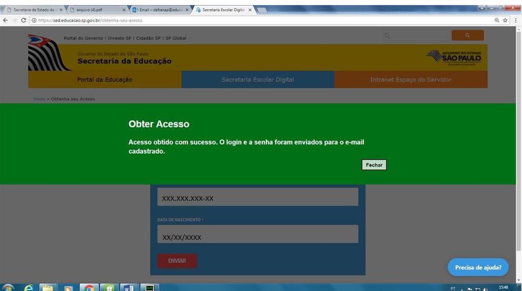 APÓS DIGITAR O CPF E A DATA DE NASCIMENTO E