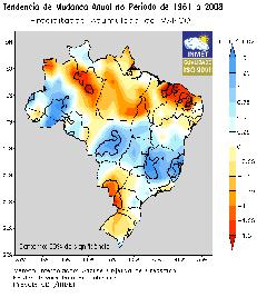 Observa-se que muitas áreas com tendências de aumento e diminuição não foram significantes