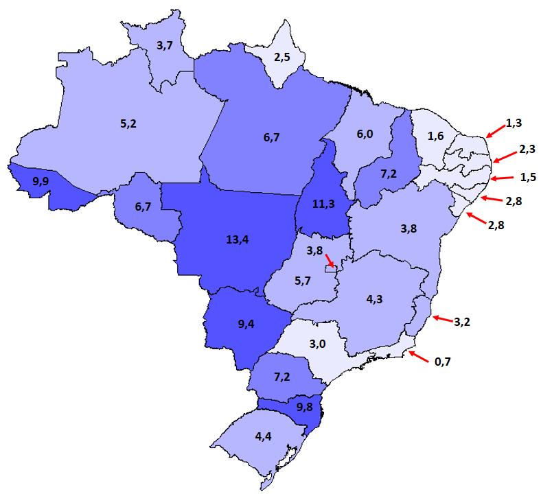 DIFERENÇA ENTRE MENINOS E MENINAS NO RISCO DE ACIDENTES DE TRABALHO FATAIS É MENOR ENTRE AS CRIANÇAS DE 10 A 14 ANOS Figura 2. Coeficiente de mortalidade anual (CM x 100.