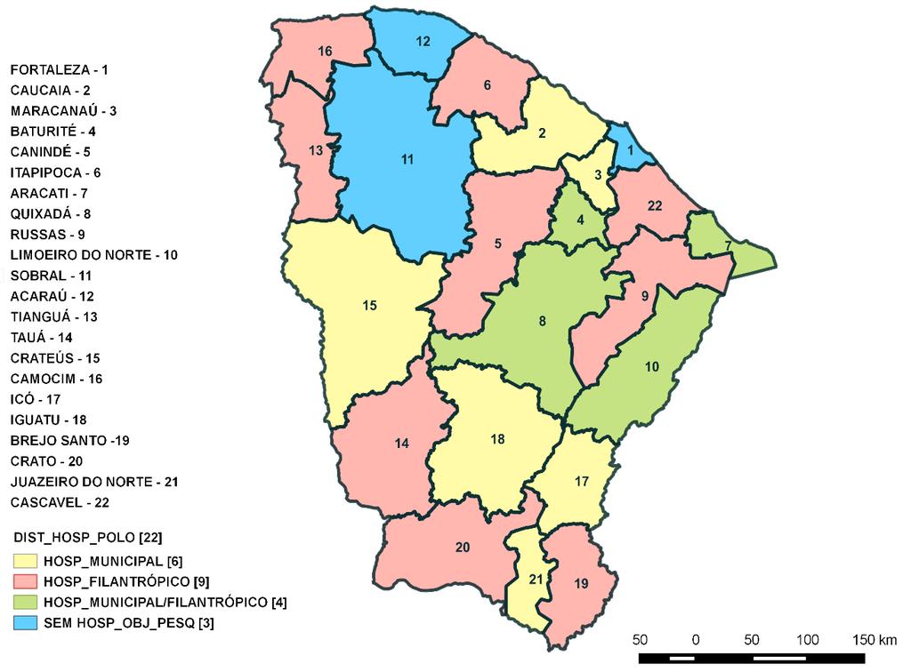 23 Figura 1 Mapa das regiões de saúde no estado do Ceará (2015) Fonte: PDR (2015).