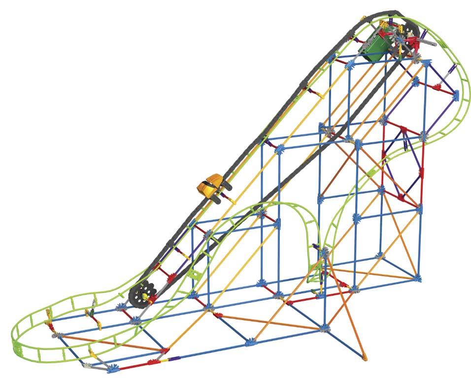 FR Pour fixer les voiture, défais un tronçon du circuit, puis fais passer les roues de la voiture par-dessus le côté supérieur du circuit. Assemble ensuite les tronçons du circuit.