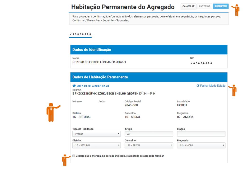 04 COMUNICAR DEVERÁ SELECIONAR ABRIR MODO EDIÇÃO, INDICAR: O TIPO DE HABITAÇÃO; A INFORMAÇÃO QUE CONSTA NA CADERNETA PREDIAL; E SE A MORADA EM