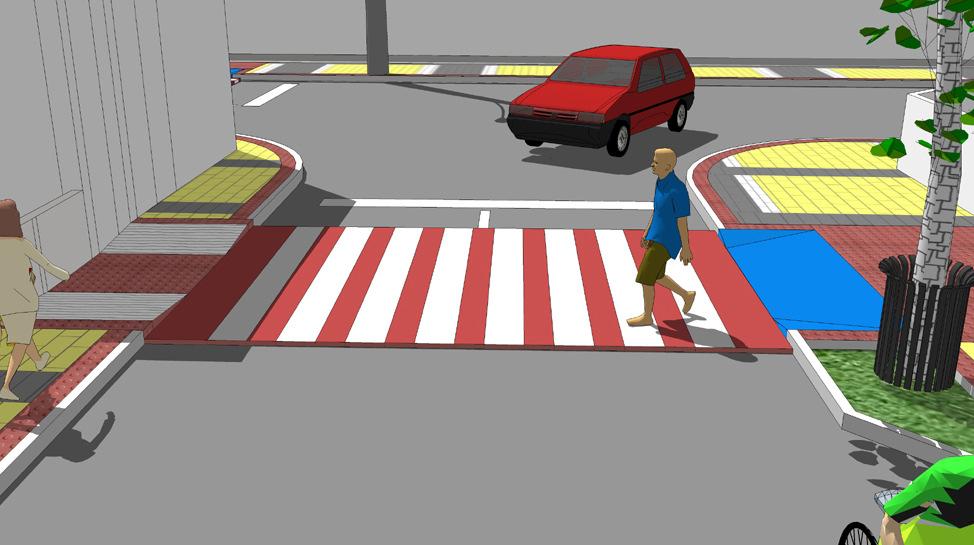 Calçadas Etapa 01 Rampas para pedestres Implantação de rampas de acesso para pedestres: a) Em calçadas menores