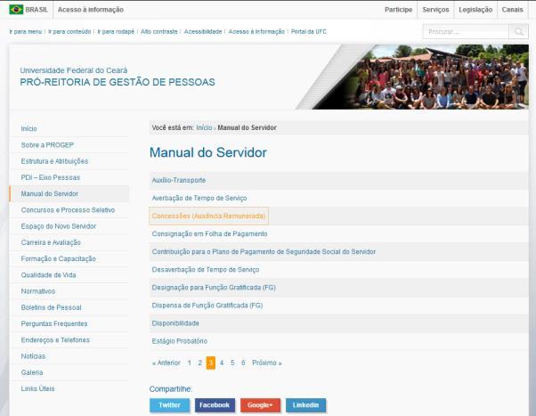 Acessar o site da Progep: www.progep.ufc.