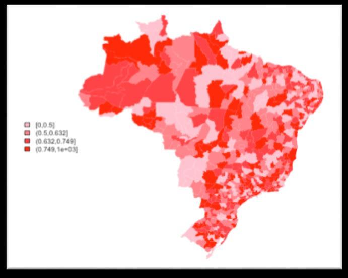 Composição do Indicador Indicador Simples Ano Força Motriz PIB; Renda Domiciliar Média; Taxa 2014; 2010; 2010 de Analfabetismo Pressão População Rural 2010 Estado Coleta de Lixo; Instalação Sanitária