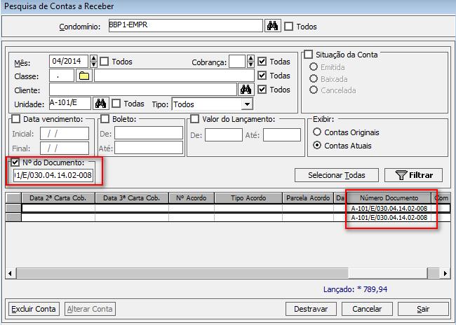 conforme imagem exibida na página 02 deste documento; 2. Selecione a opção Consultar número do doc. das contas a receber.