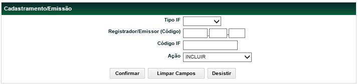 Cadastramento/Emissão Menu Títulos e Valores Mobiliários > Instrumento Financeiro > Cadastramento/Emissão Visão Geral Função disponível para todos os instrumentos financeiros.