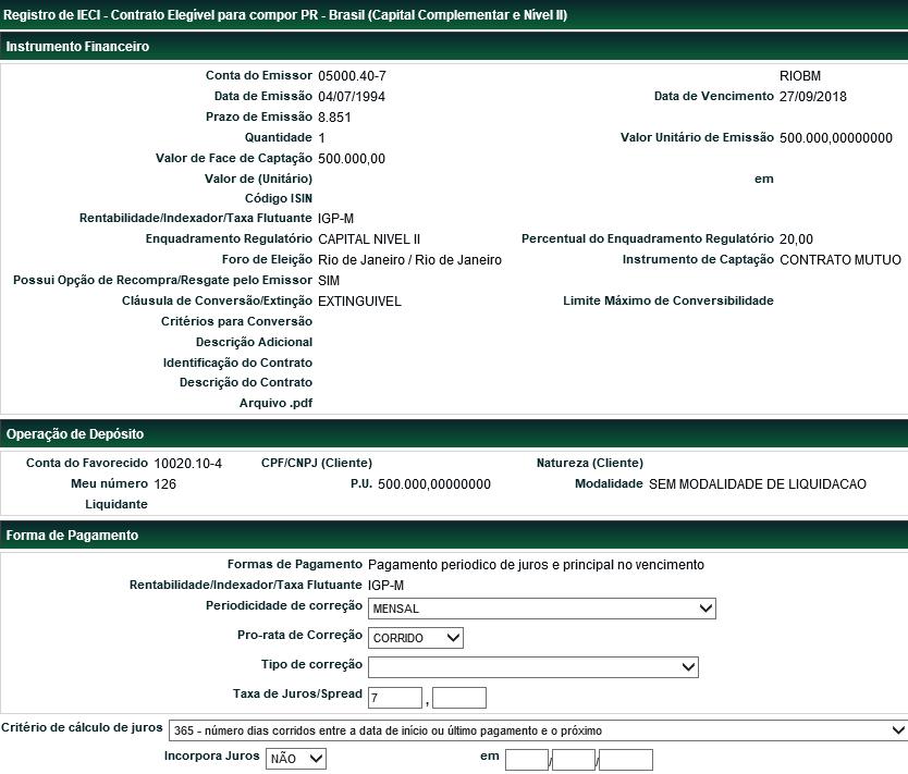 Disclaimer Referente ao campo Arquivo PDF.