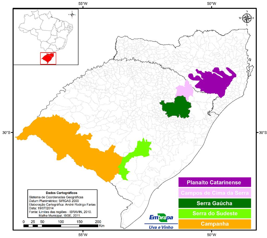 2 Condições Meteorológicas e sua Influência na Safra Vitícola 214 em Regiões Produtoras de Vinhos Finos do Sul do Brasil Catarinense, o Planalto de Palmas e a Serra do Amarari (SC).