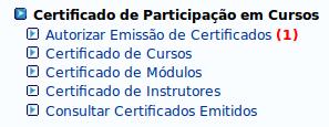 participação Esta solicitação pode ser autorizada ou negada por meio desta funcionalidade Módulos Capacitação Declarações/Relatórios