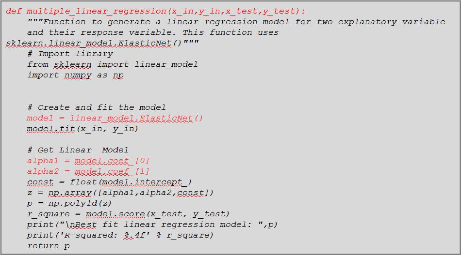 Regressão Linear Múltipla Vejamos a função multiple_linear_regression() alternado as linhas