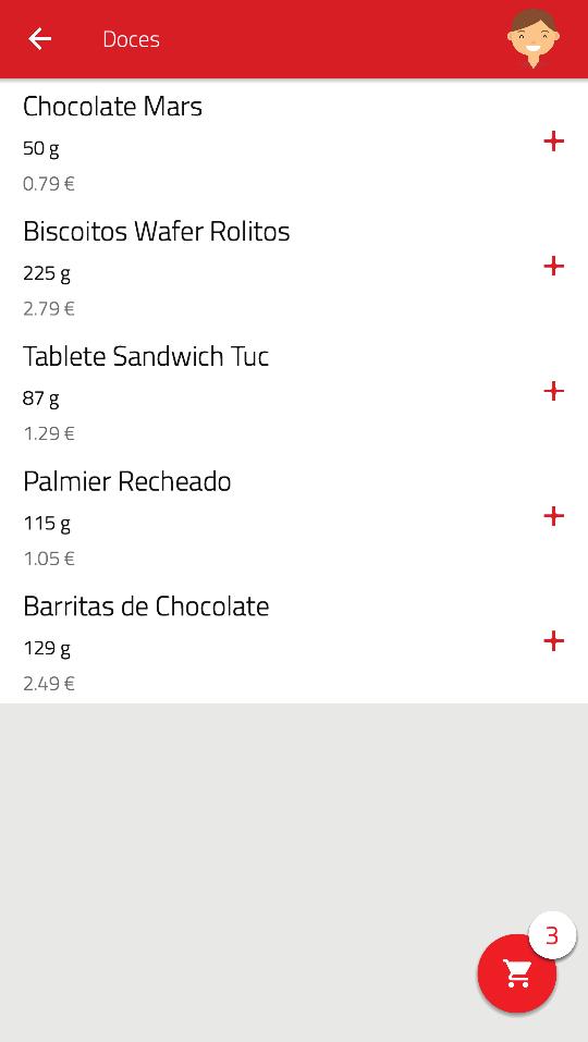 estabelecimento; - a lista dos seus produtos favoritos.