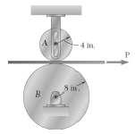 Prof. Dr.Claudio Sergio Sartori e Prof. Dr. Irval C. de Faria 14 na polia B a C = (v E )2 r E/C = (20π)2 6 = 658 in 2 7-) Um cinto é puxado para a direita entre o cilindro A e B.