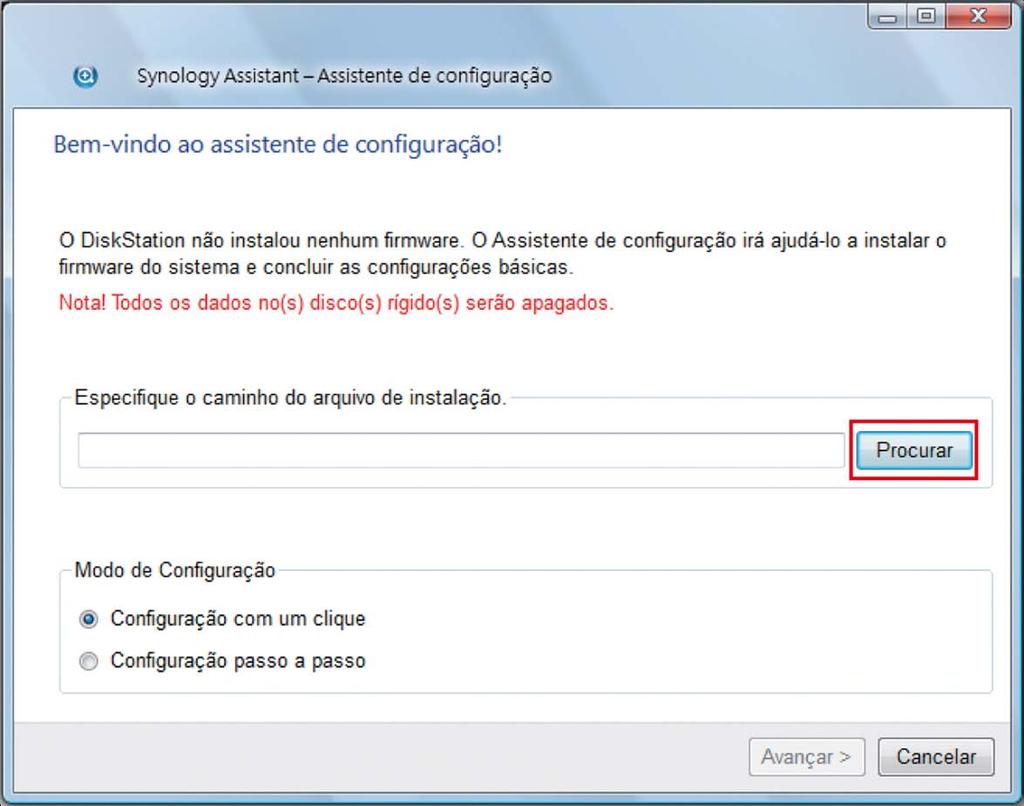 3 Clique em Procurar para selecionar o arquivo de instalação ".pat" no CD de instalação. Você pode encontrar o patch no diretório \patches no disco de Instalação.