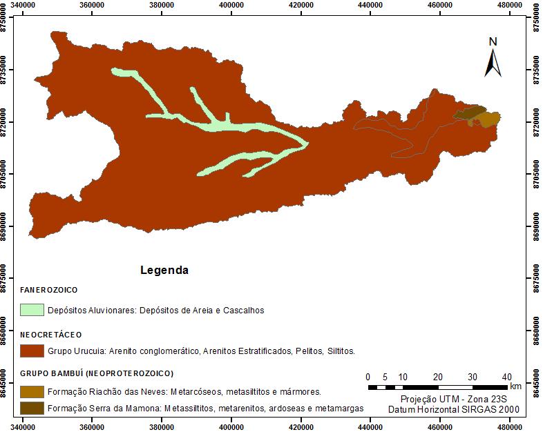 estrutural dos gerais e Patamares estruturados Chapadão Ocidental do São Francisco, com relevo aplanado.