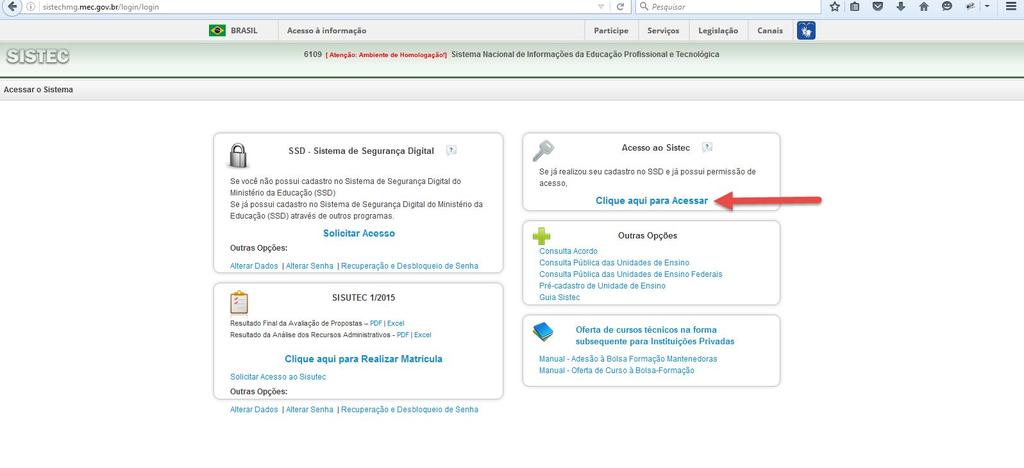 a) Acesso ao SSD Para o Gestor é criado um perfil de acesso ao SSD onde o mesmo irá cadastrar a frequência do Aluno.