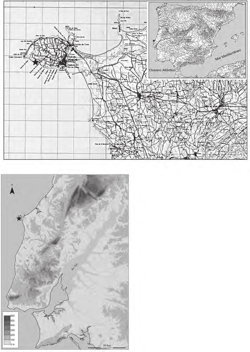 Fig. 1 Mapa da Península Ibérica, com