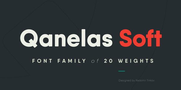 QANELAS SOFT Qanelas Soft é uma fonte sem serifa (sans serif) moderna com