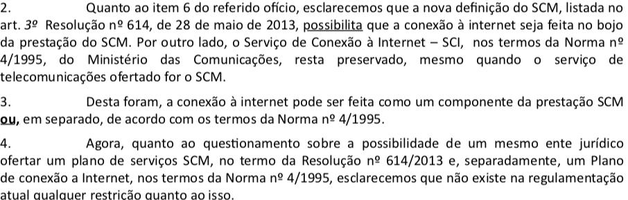 SERVIÇOS DE CONEXÃO À INTERNET E SERVIÇOS DE TELECOMUNICAÇÕES - OFÍCIO 25/2018 ANATEL: ANATEL