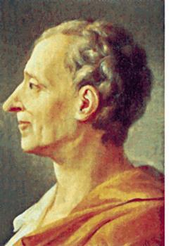 -Montesquieu: a separação dos poderes. - Charles Louis de Secondat (1689-1755), jurista francês, escreveu O espírito das leis.