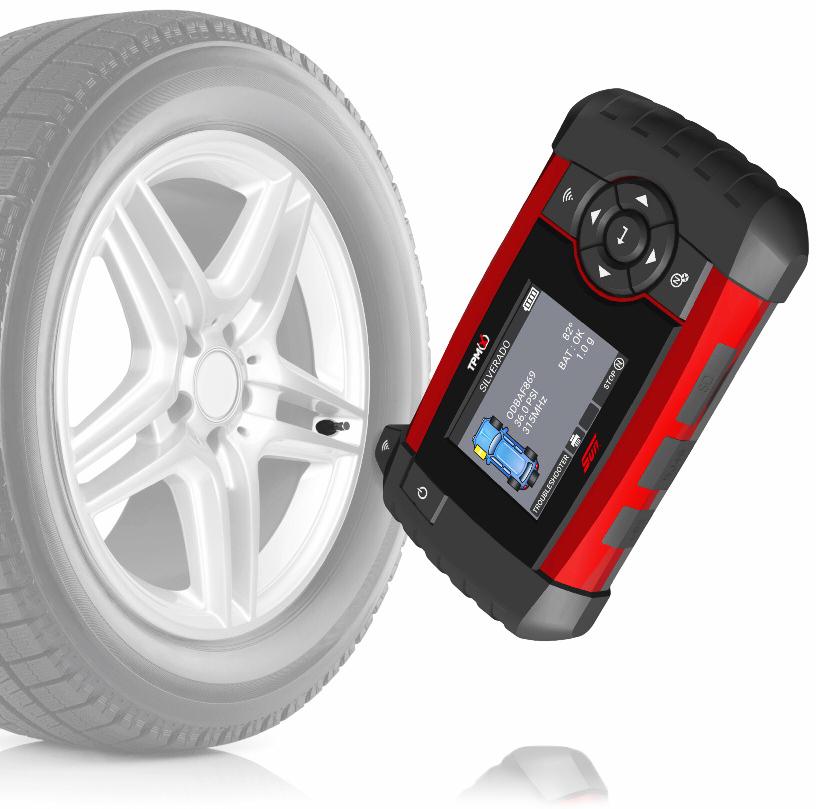 Realiza o diagnóstico dos sensores de monitoramento de pressão dos pneus. Mostra os dados do sensor - identificação, pressão, temperatura e estado da bateria.