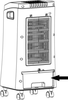 2. Coloque o refrigerador de ar em frente a uma porta ou janela abertas. Certifique-se de que haja ventilação adequada na divisão, mantendo uma porta ou janela abertas, do lado oposto do refrigerador.