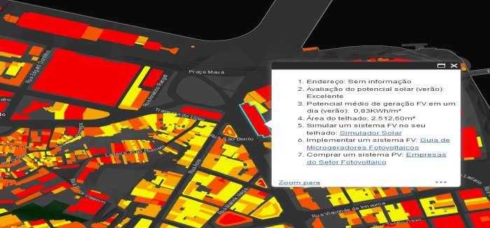 rio Aplicativo com o mapeamento do potencial fotovoltaico em