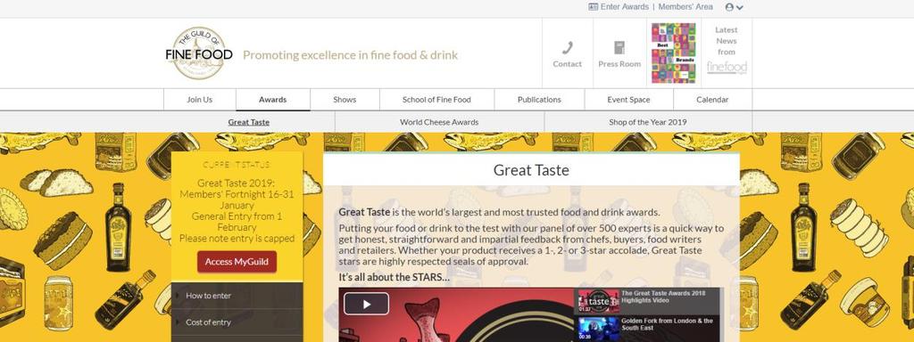 GREAT TASTE 2019 INSTRUÇÕES ONLINE PARA AS SUAS INSCRIÇÕES Queira visitar www.gff.co.uk/gta Clique em Enter Here (na casa vermelha) Enter Here 1.