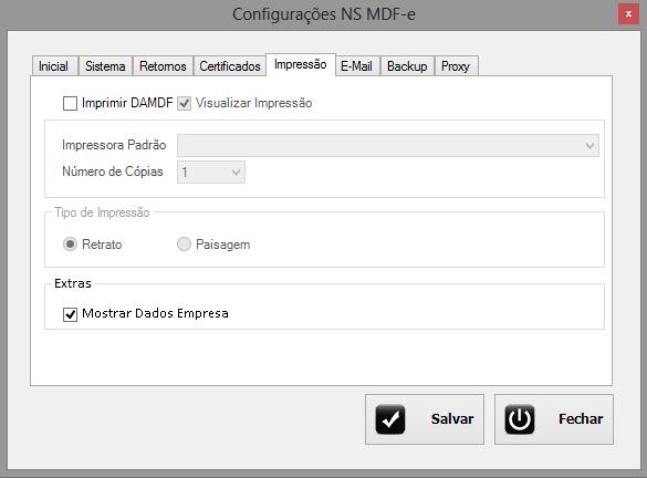 Figura 8 Aba Impressão Mostrar dados da empresa Caso deseja que mostre os dados na empresa no cabeçalho da nota. Figura 8 Aba Impressão 1.