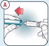 Para evitar isto, na dose seguinte, certifique-se de que prime e mantém premido o botão de injecção e conte lentamente até 5 (veja também o ponto 8) antes de retirar a agulha da pele. 7.