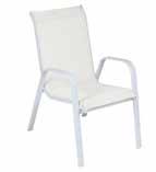 51 Cadeira Empilhável Summer - Tela Bege - Alumínio Branco Summer Stacking Chair - Beige Textilene - White Aluminum Silla Apilable Summer - Tela Beige - Aluminio Blanco 032650.