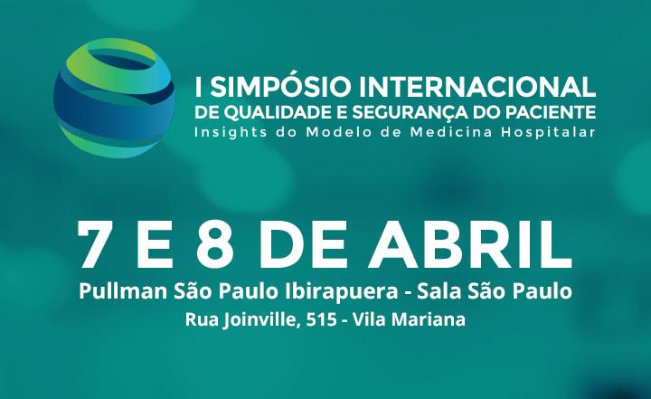 O Instituto Brasileiro para Segurança do Paciente promoverá nos dias 7 e 8 de abril de 2016, em São Paulo - SP, o I Simpósio Internacional de