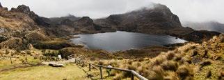 8 ATRAÇÕES PARQUE NACIONAL EL CAJAS PARQUE NACIONAL COTOPAXI Parque Nacional de Cajas está localizado a noroeste da cidade de Cuenca, é formado por um sistema de lago glacial com mais de 200 lagos.