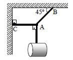 1) O sistema da figura abaixo está em equilíbrio. Se o peso equilibrado é de 400 N, determine o valor da tração nos fios AC e AB.
