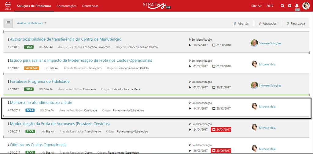 Localizamos a solução na listagem e vemos as principais