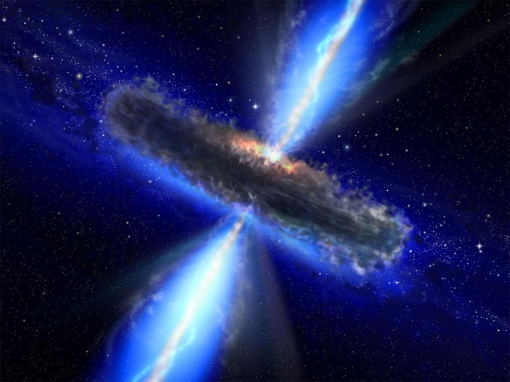 buracos negros localizados no núcleo de galáxias ativas.