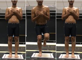 29 Figura 9: Sequência dos posicionamentos do indivíduo durante a realização da tarefa de agachamento unipodal (vista anterior).