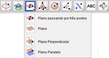 Plano passando por três pontos marcando-se três pontos coplanares, determina-se um plano.