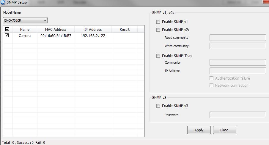 Desabilitar SNMP Desabilite o SNMP através da interface web. Utilize o Wisenet Device Manager ou comandos CGI para desativar todas as versões do SNMP.