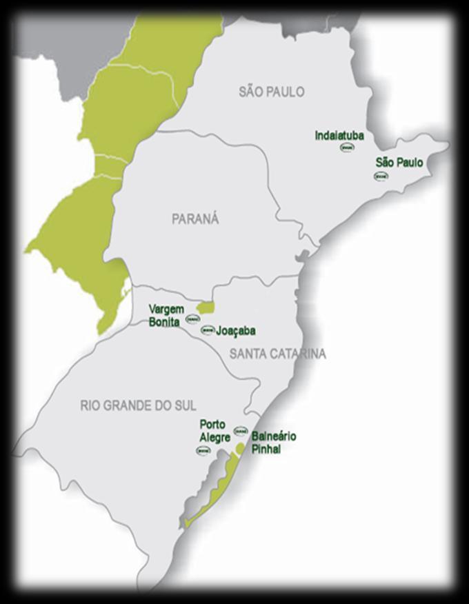 Localização UNIDADES FABRIS Embalagem - Indaiatuba (SP) Papel e Embalagem - Vargem Bonita (SC) Resinas - Balneário Pinhal (RS) ESCRITÓRIOS Joaçaba (SC) São Paulo (SP) Matriz -Porto Alegre (RS)