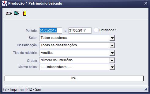 (disposto no caminho Patrimônio > Relatórios > Patrimônio Adquirido ).