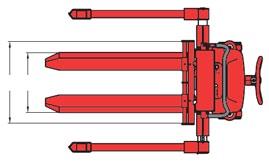 de manutenção I c b3 b5 d Com porta-garfos de 690 mm de largura - disponíveis 7 medidas de largura dos