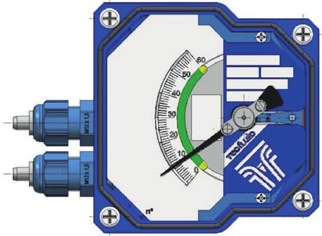 INTERRUPTOR DE LIMITE Fim de curso indutivo ajustável M1-AMD Interruptor de proximidade indutivo, 3,5 mm de acordo com a palheta NAMUR (EN 60947-5-6) ativada, instalada na caixa do display.